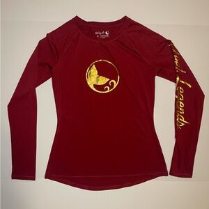 Reel Legends Womens Burgundy Sleeve Shirt Keep It Cool MEDIUM Mermaid Tail